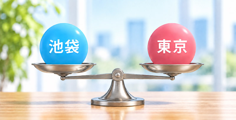 池袋と東京を比較