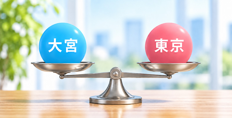 大宮と東京を比較